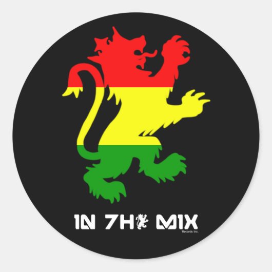 ラスタライオンのステッカー ラウンドシール (正面)