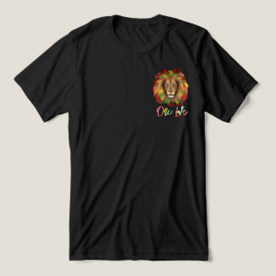 ラスタライオンの頭部 赤 緑 黄 ジャマイカ ワンラブ トライブレンドTシャツ