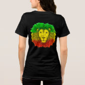 ラスタライオンの頭部 赤 緑 黄 ジャマイカ ワンラブ トライブレンドTシャツ (裏面)