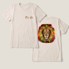 ラスタライオンの頭部 赤 緑 黄 ジャマイカ ワンラブ トライブレンドTシャツ