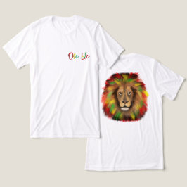 ラスタライオンの頭 赤 緑 黄 ジャマイカ ワンラブ トライブレンドTシャツ