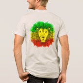 ラスタライオン頭レッド緑の黄色のジャマイカ1つの愛 トライブレンドTシャツ (裏面)