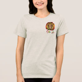 ラスタライオン頭レッド緑の黄色のジャマイカ1つの愛 トライブレンドＴシャツ