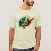 ラスタレゲエハートフラグ Tシャツ (正面)