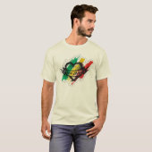 ラスタレゲエハートフラグ Tシャツ (正面フル)