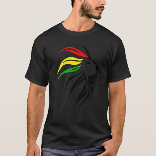 ラスタレゲエライオンアートフォーラスタファリ Tシャツ (正面)