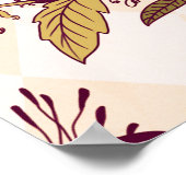 ラスターイラストレーション。淡い花模様 ポスター (角)