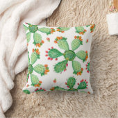 ラスター水色シームレスカクタスセットの背景。  クッション (ブランケット)