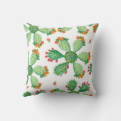 ラスター水色シームレスカクタスセットの背景。  クッション (裏面)