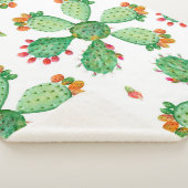 ラスター水色シームレスカクタスセットの背景。 シェルパブランケット (3/4)