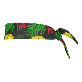 ラスタ国旗の色のパーム葉の黒 タイヘッドバンド