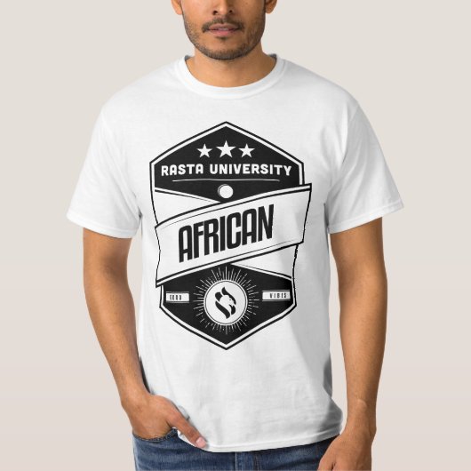 ラスタ大学アフリカングッドビーブレゲエ Tシャツ (正面)