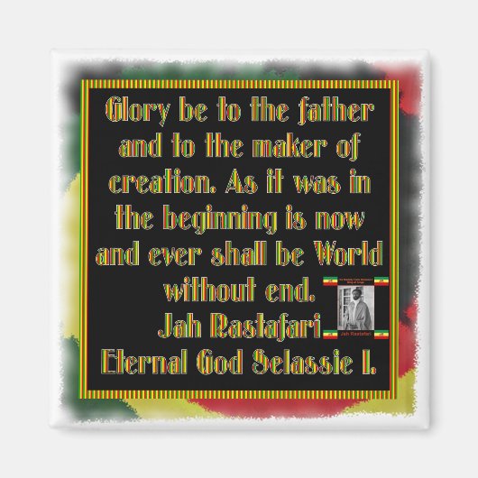 ラスタ式の前に朗読された喫煙祈りの言葉 マグネット (正面)