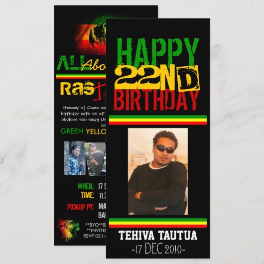 ラスタ招待状 招待状 (正面/裏面)