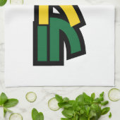 ラスタ日本のラスタグリーン、金ゴールドおよび赤 キッチンタオル (折り畳み)