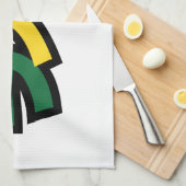 ラスタ日本のラスタグリーン、金ゴールドおよび赤 キッチンタオル (四つ折り)