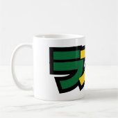 ラスタ日本のラスタグリーン、金ゴールドおよび赤 コーヒーマグカップ (左)