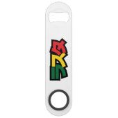 ラスタ日本のラスタグリーン、金ゴールドおよび赤 スピード栓抜き (裏面)