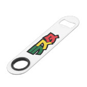 ラスタ日本のラスタグリーン、金ゴールドおよび赤 スピード栓抜き (裏面アングル)