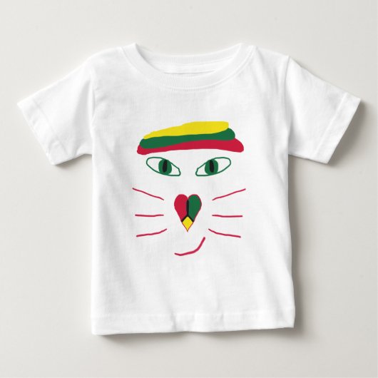 ラスタ猫 ベビーTシャツ (正面)