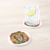 ラスタ獅子頭レッド黄緑スケッチジャマイカ コースター (側面)