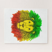 ラスタ獅子頭レッド黄緑スケッチジャマイカ ジグソーパズル (横)