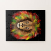 ラスタ獅子頭レッド黄緑スケッチジャマイカ ジグソーパズル (横)