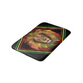 ラスタ獅子頭レッド黄緑スケッチジャマイカ バスマット (アングル)