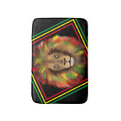 ラスタ獅子頭レッド黄緑スケッチジャマイカ バスマット (正面縦)