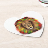 ラスタ獅子頭レッド黄緑スケッチジャマイカ ペーパーコースター (アングル)