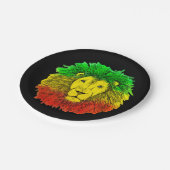 ラスタ獅子頭レッド黄緑スケッチジャマイカ ペーパープレート (アングル)