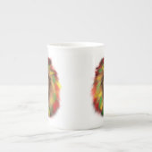 ラスタ獅子頭レッド黄緑スケッチジャマイカ ボーンチャイナマグカップ (正面)