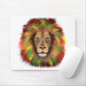 ラスタ獅子頭レッド黄緑スケッチジャマイカ マウスパッド (マウス)