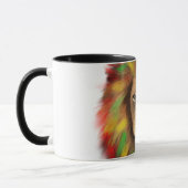 ラスタ獅子頭レッド黄緑スケッチジャマイカ マグカップ (左)