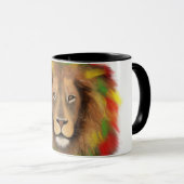 ラスタ獅子頭レッド黄緑スケッチジャマイカ マグカップ (正面右)