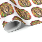 ラスタ獅子頭レッド黄緑スケッチジャマイカ ラッピングペーパー (ロールコーナー)