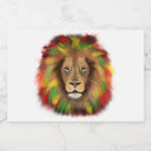 ラスタ獅子頭レッド黄緑スケッチジャマイカ リキュールボトルラベル (シングルラベル)