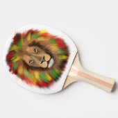 ラスタ獅子頭レッド黄緑スケッチジャマイカ 卓球ラケット (横)
