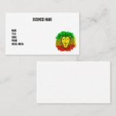 ラスタ獅子頭レッド黄緑スケッチジャマイカ 名刺 (正面/裏面)