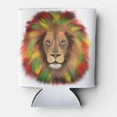 ラスタ獅子頭レッド黄緑スケッチジャマイカ 缶クーラー (正面)