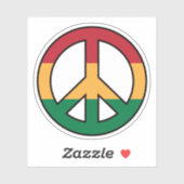 ラスタ色の平和シンボル シール (シート)