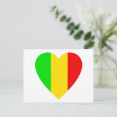 ラスタ色ハート ポストカード (スタンド正面)