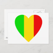 ラスタ色ハート ポストカード (正面/裏面)