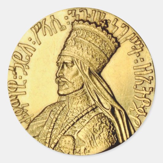 ラスタ陛下セラシーIステッカー ラウンドシール (正面)