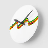 ラスタ音楽スタッフ ラウンド壁時計 (傾斜)