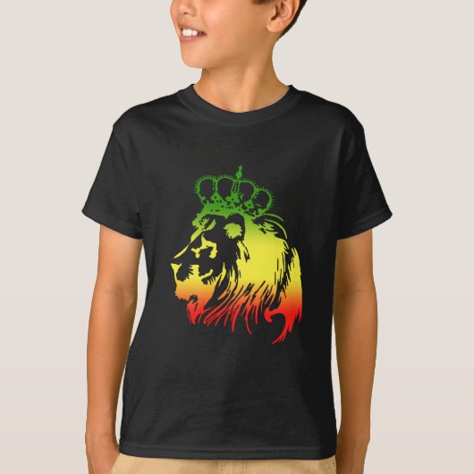 ラスタ ユダのライオン | 赤金緑 Tシャツ (正面)