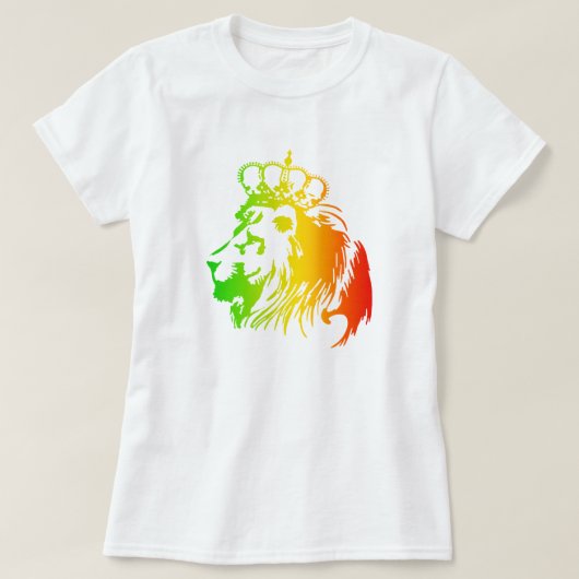 ラスタ ユダのライオン | 赤金緑 Tシャツ (デザイン正面)