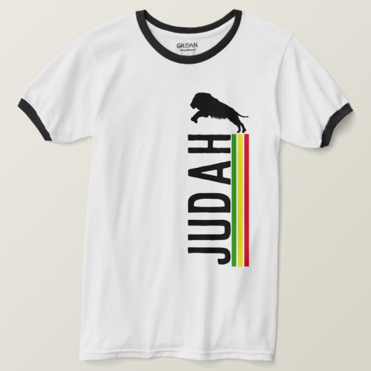 ラスタ・ライオン・オブ・ジュダ | 赤金緑 Tシャツ (デザイン正面)