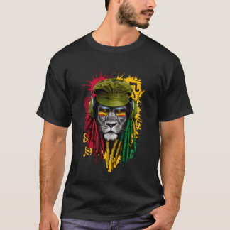 ラスタ レゲエ ミュージック ライオン オブ ユダ ラスタファリアン プライド J Tシャツ