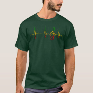 ラスタ レゲエ 音楽 ノート ラスタファリ ルーツ ハートビート Tシャツ